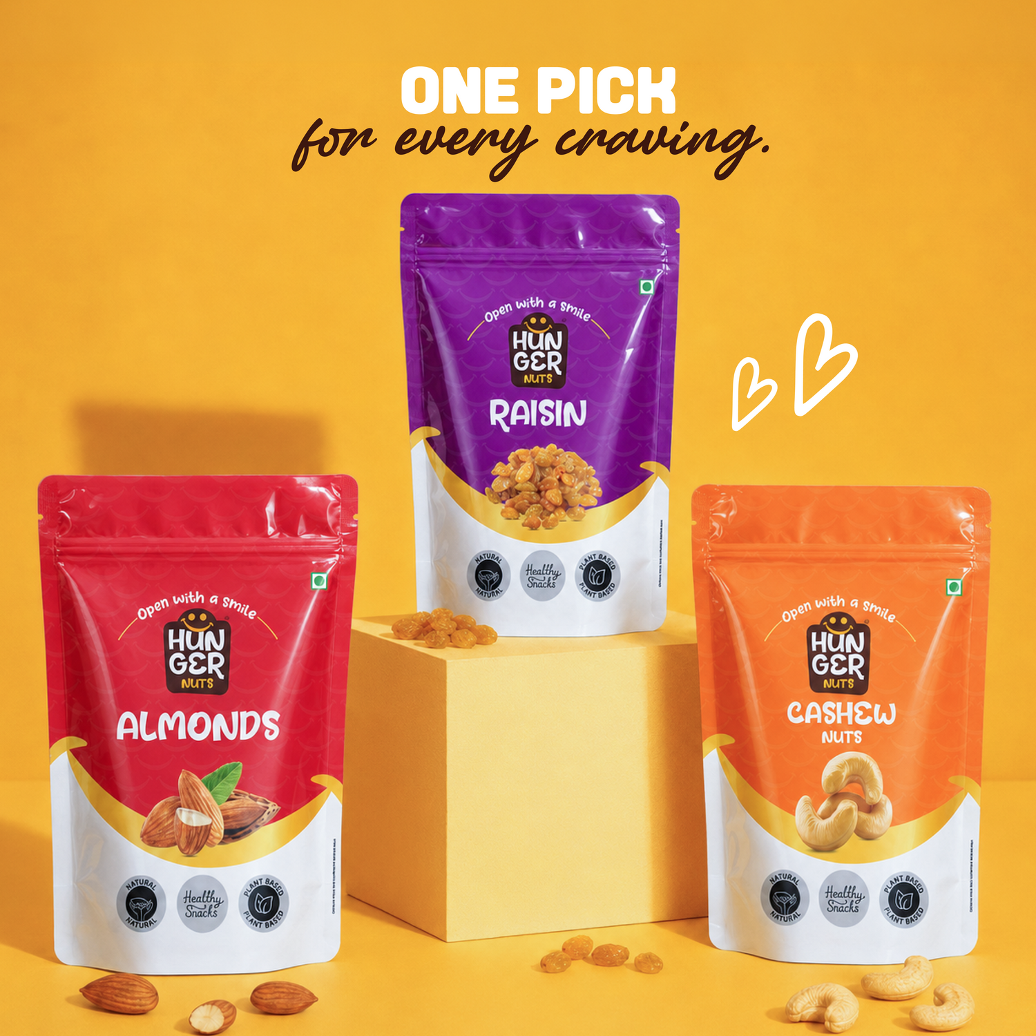 Almond 250g + Cashew 250g + Raisin 250g Combo Pack