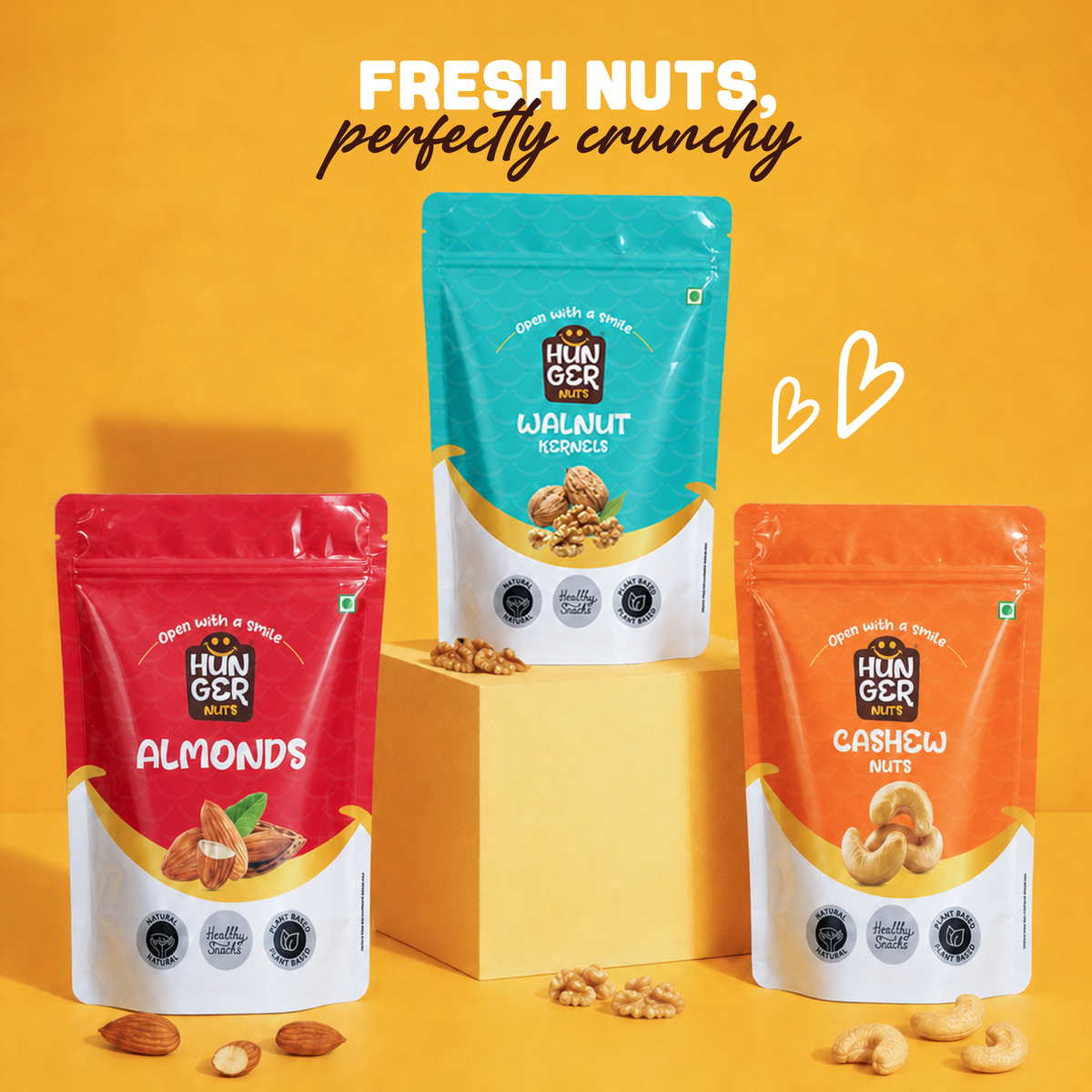 Almond 250g + Cashew 250g + Walnut 250g Combo Pack