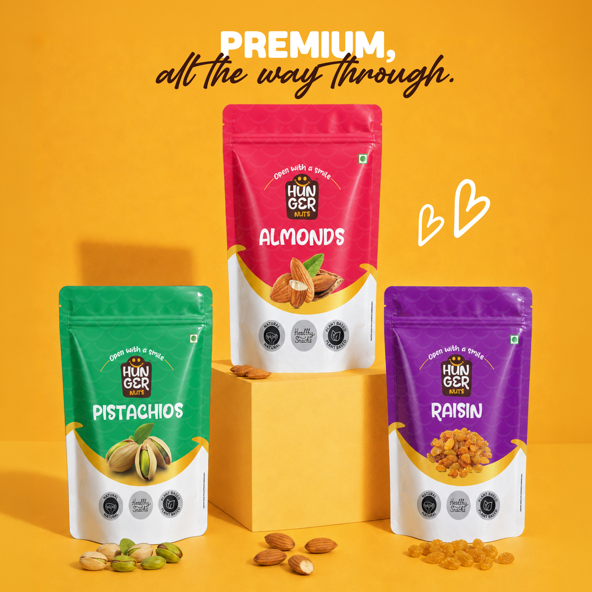 Almond 500g + Pistachio 250g + Raisin 250g Combo Pack