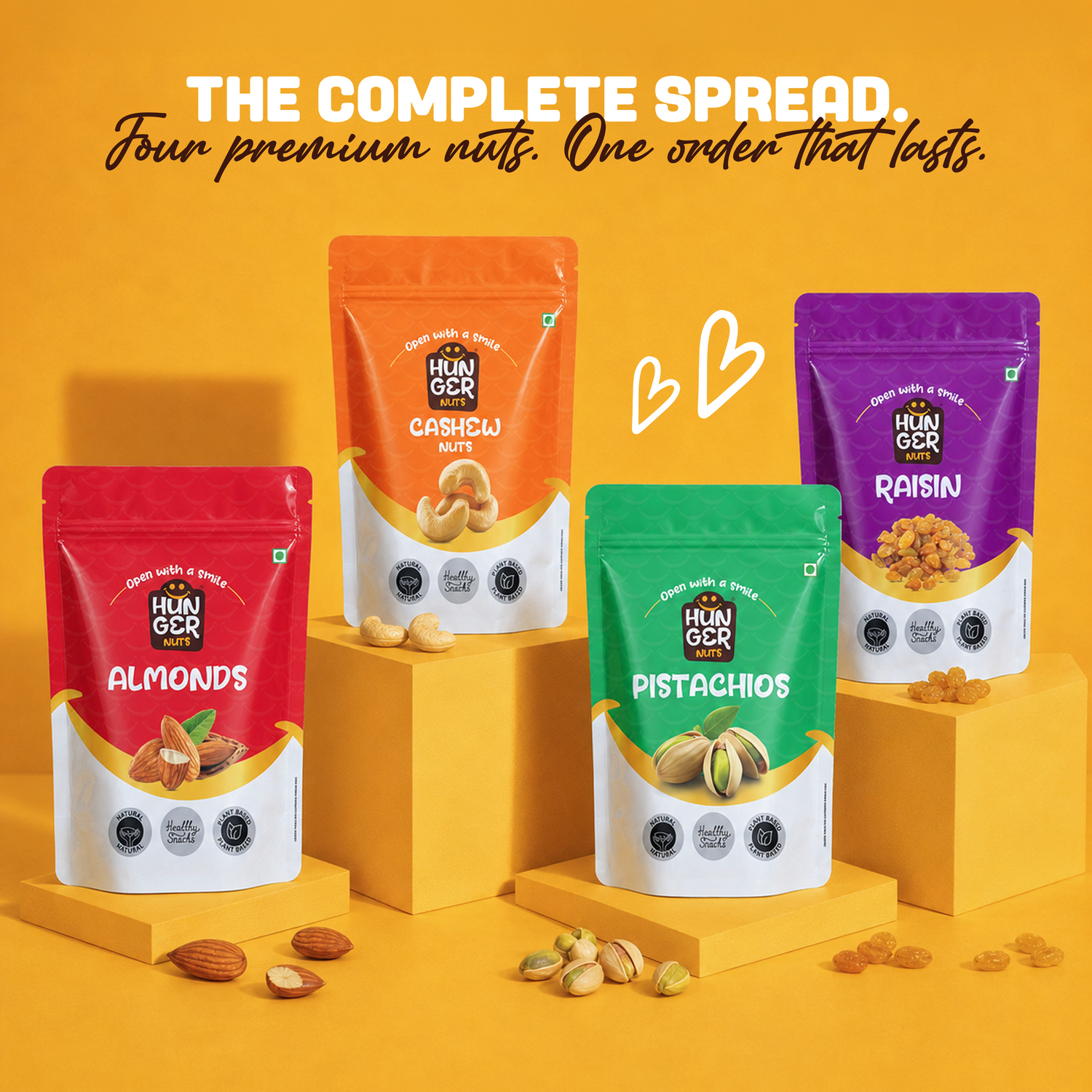 Raisin 250g + Cashew 250g + Pistachio 250g + Almond 250g Combo Pack